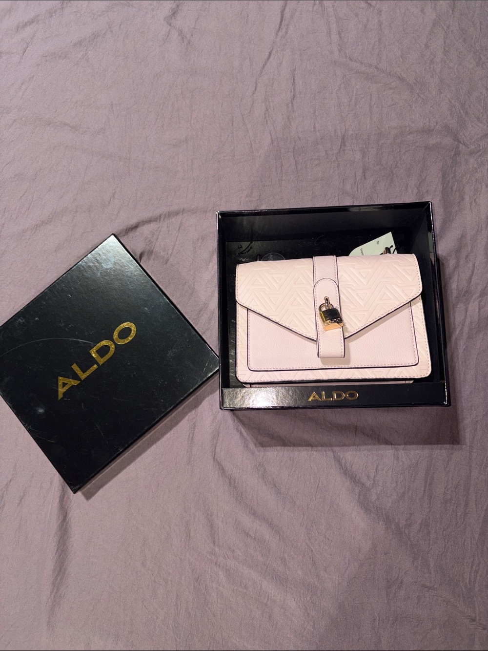 ALDO Light Pink Envelope Wristlet with Gold Lock